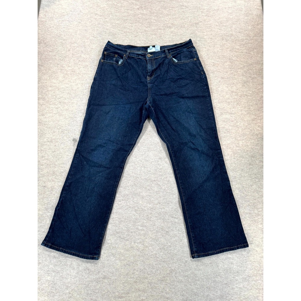 Diane Gilman Jeans Womens 16 Petite Blue Denim Medium Wash Stretch Straight Leg